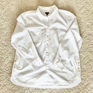 Talbots White Long Sleeve Blouse